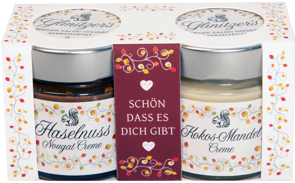 Haselnuss & Kokos-Mandel-Creme, 2x100g (Schön dass es dich gibt)